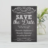 Slate Chalkboard Save the Date (Stehend Vorderseite)