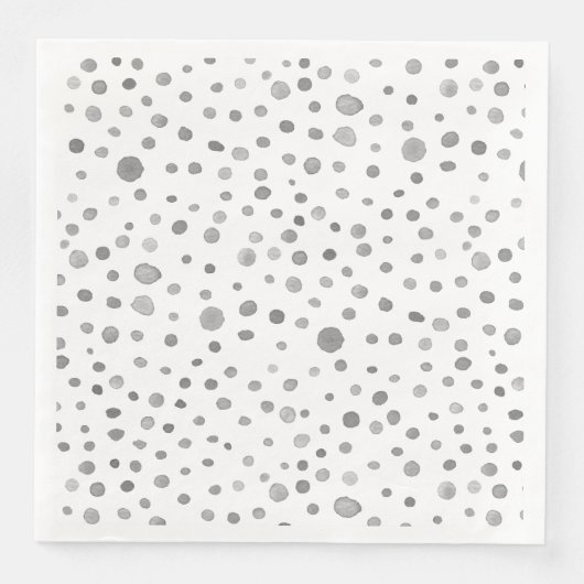 Slate Confetti Wasserfarbe Dots Papier Napkin Serviette (Vorderseite)