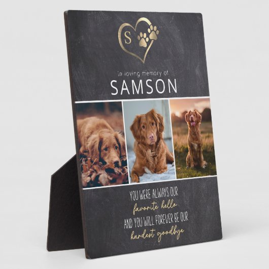 Slate Favorite Hello Hardest Goodbye Memorial Fotoplatte (Seite)