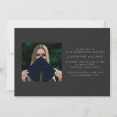 Slate Grad Block Moderner Foto Abschluss Einladung (Rückseite)