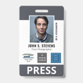 Slate Gray 3 Logos Press ID Abzeichen Ausweis (Vorderseite)
