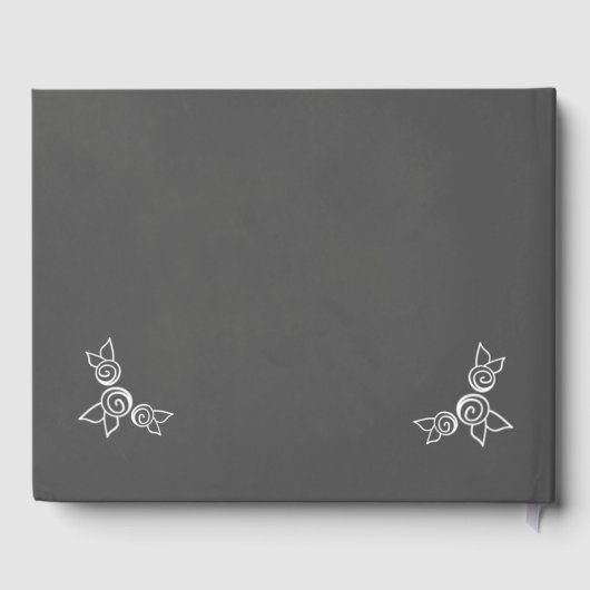 Slate Gray Chalk Style Wedding Guest Book Gästebuch (Rückseite)