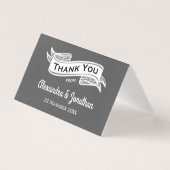 Slate Gray Chalk Style Wedding Vielen Dank (Vorderseite)
