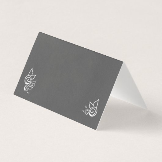 Slate Gray Chalk Style Wedding Vielen Dank (Rückseite)