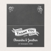 Slate Gray Chalk Style Wedding Vielen Dank (Außenseite Aufgefaltet)