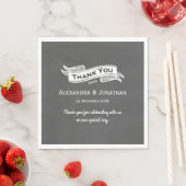 Slate Gray Chalk Style Wedding Vielen Dank Serviette (Beispiel)