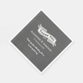Slate Gray Chalk Style Wedding Vielen Dank Serviette (Ecke)