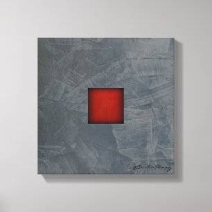 Slate Gray Dramatic Red Modern Art Leinwanddruck
