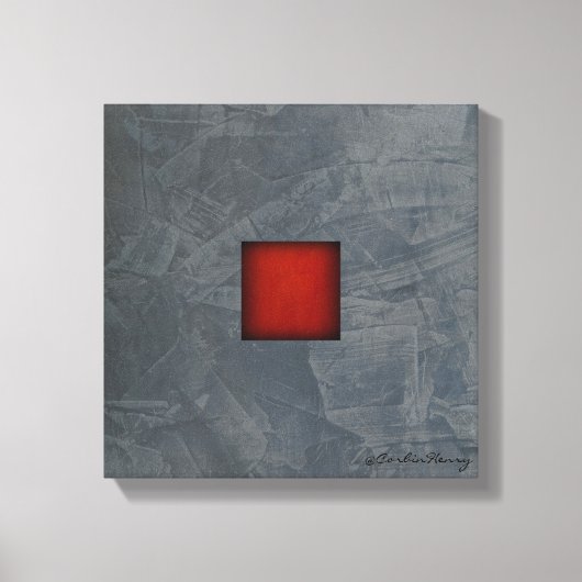 Slate Gray Dramatic Red Modern Art Leinwanddruck (Vorderseite)