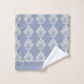 Slate Gray Elegant Leaf Pattern Badhandtuch Set (Waschlappen)