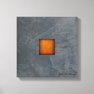 Slate Gray Gold Stucco Moderne Kunst Leinwanddruck