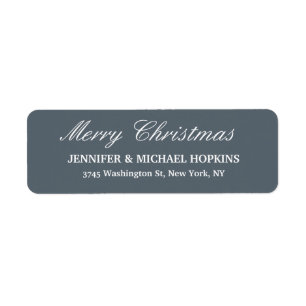 Slate Gray Merry Christmas Message Family Sheet