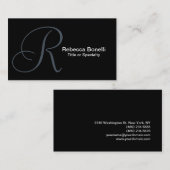 Slate Gray Monogram Consultant Business Card Visitenkarte (Vorne/Hinten)