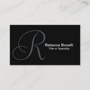 Slate Gray Monogram Consultant Business Card Visitenkarte