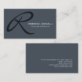 Slate Gray Monogram Consultant Business Card Visitenkarte (Vorne/Hinten)