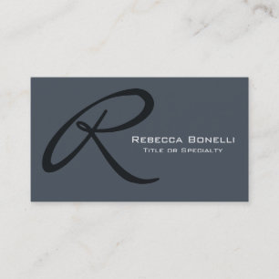 Slate Gray Monogram Consultant Business Card Visitenkarte