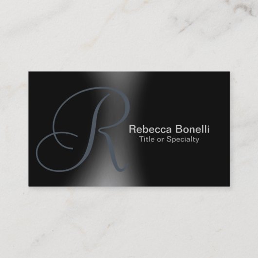 Slate Gray Monogram Consultant Business Card Visitenkarte (Vorderseite)