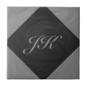 Slate Gray Monogram Fliese (Vorderseite)
