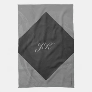 Slate Gray Monogram Handtuch