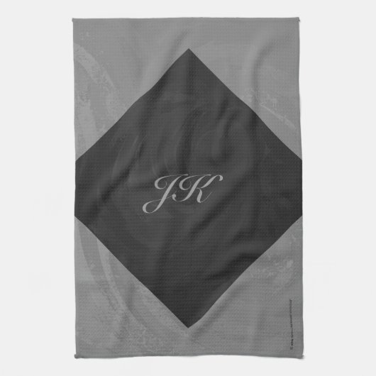 Slate Gray Monogram Handtuch (Vertikal)