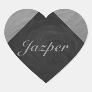 Slate Gray Monogram Herz-Aufkleber