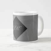 Slate Gray Monogram Jumbo-Tasse (Vorderseite Rechts)