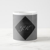 Slate Gray Monogram Jumbo-Tasse (Vorderseite)