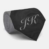 Slate Gray Monogram Krawatte (Gerollt)
