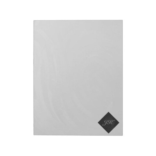 Slate Gray Monogram Notizblock (Rotiert)