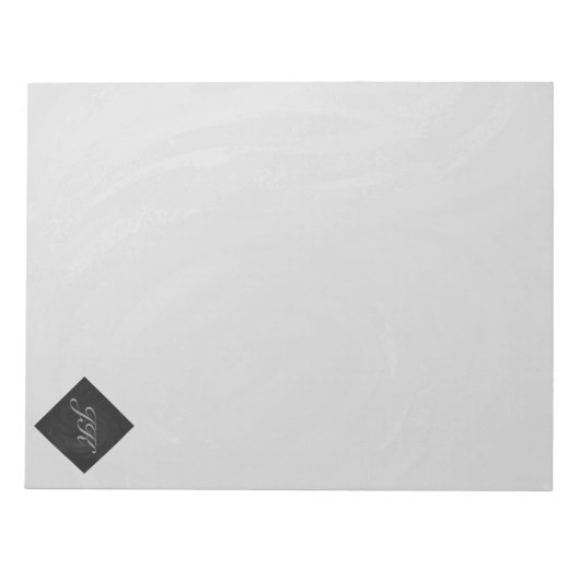 Slate Gray Monogram Notizblock (Vorderseite)