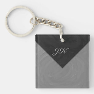 Slate Gray Monogram Schlüsselanhänger