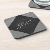 Slate Gray Monogram Untersetzer (Linke Seite)