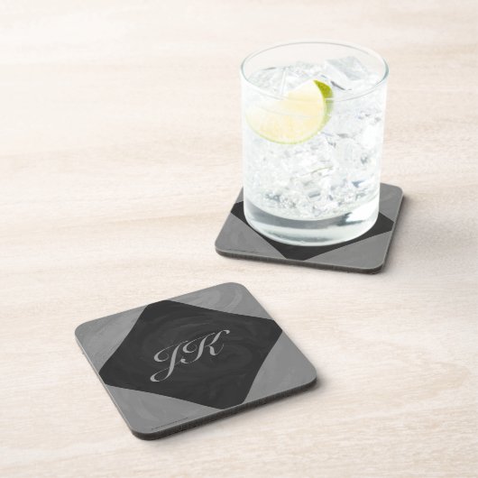 Slate Gray Monogram Untersetzer (Rechte Seite)