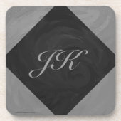 Slate Gray Monogram Untersetzer (Vorderseite)