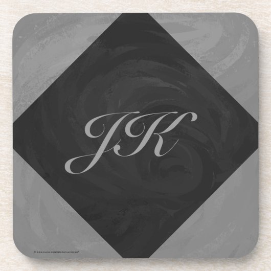 Slate Gray Monogram Untersetzer (Vorderseite)