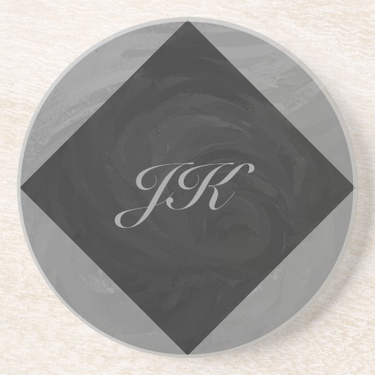 Slate Gray Monogram Untersetzer (Vorne)