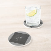 Slate Gray Monogram Untersetzer (Seite)