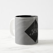 Slate Gray Monogram Zweifarbige Tasse (Vorderseite Links)