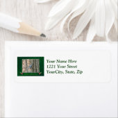 Slate Gray Nuthatch Christmas Address Label (Insitu)