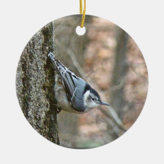 Slate Gray Nuthatch Christmas Songbird Ornament (Vorne)