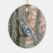 Slate Gray Nuthatch Christmas Songbird Ornament (Links)