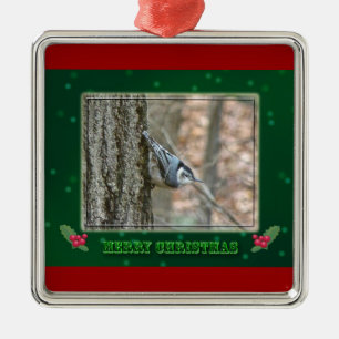 Slate Gray Nuthatch Christmas Songbird Ornament