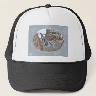 Slate Gray Nuthatch Songbird Frohen Festtage Truckerkappe