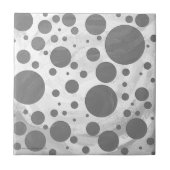 Slate Gray Polka Dot Pattern Fliese (Vorderseite)