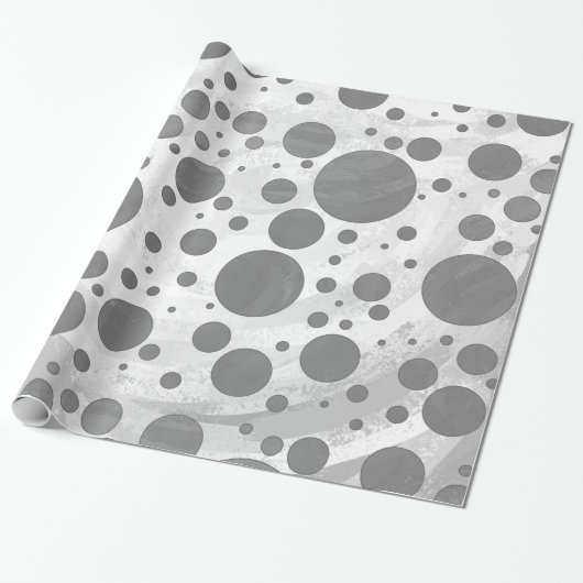 Slate Gray Polka Dot Pattern Geschenkpapier (Ungerollt)