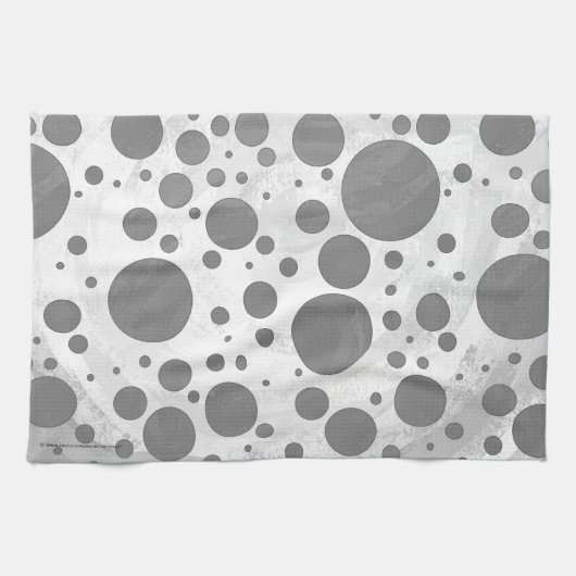 Slate Gray Polka Dot Pattern Geschirrtuch (Horizontal)