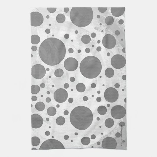 Slate Gray Polka Dot Pattern Geschirrtuch (Vertikal)