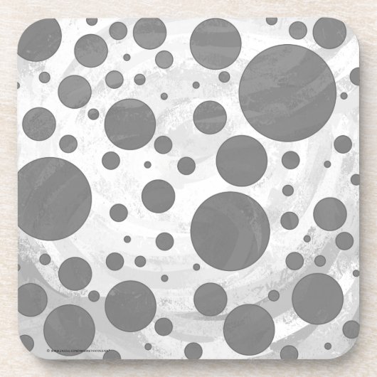 Slate Gray Polka Dot Pattern Getränkeuntersetzer (Vorderseite)