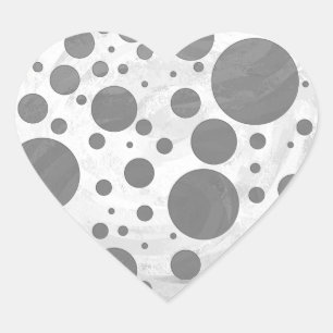 Slate Gray Polka Dot Pattern Herz-Aufkleber