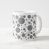 Slate Gray Polka Dot Pattern Jumbo-Tasse (Vorderseite Rechts)